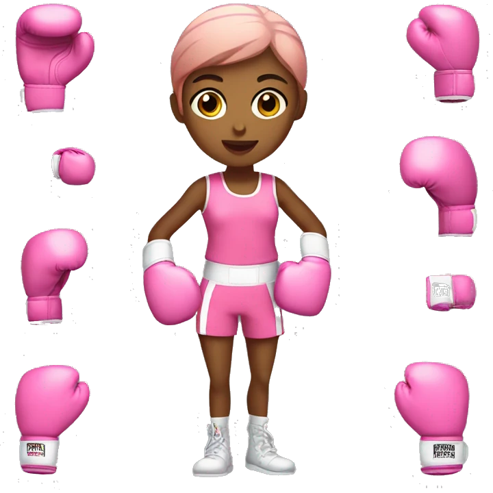 girl wearing pink boxing gloves emoji