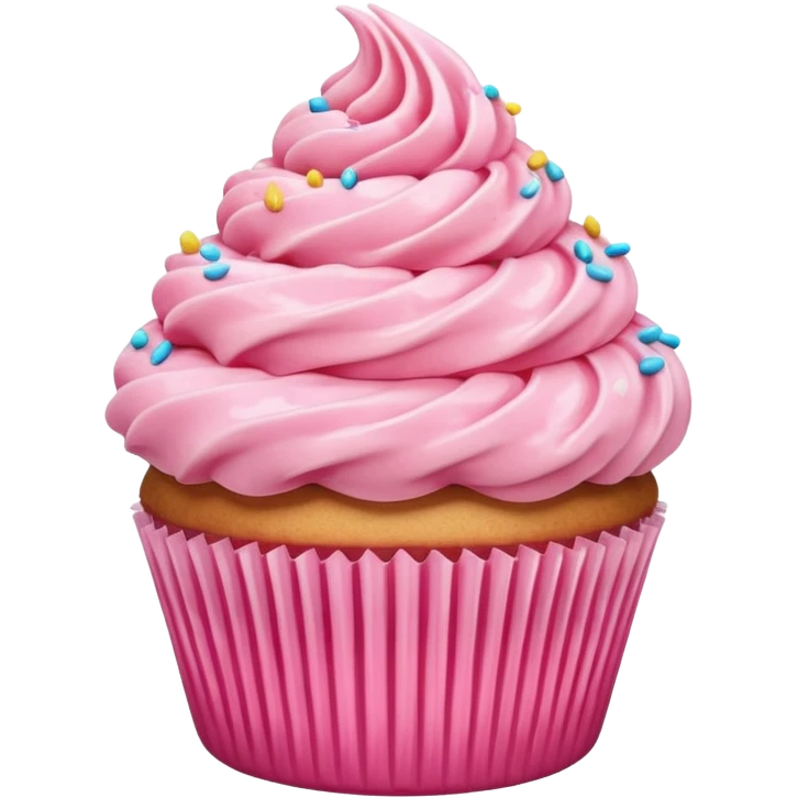 Cupcake with pink icing emoji