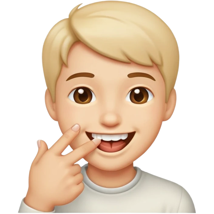 Biting finger and smiling  emoji