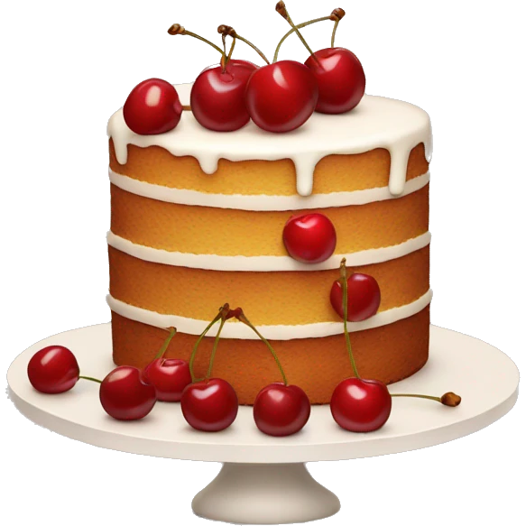 Cake with cherries  emoji