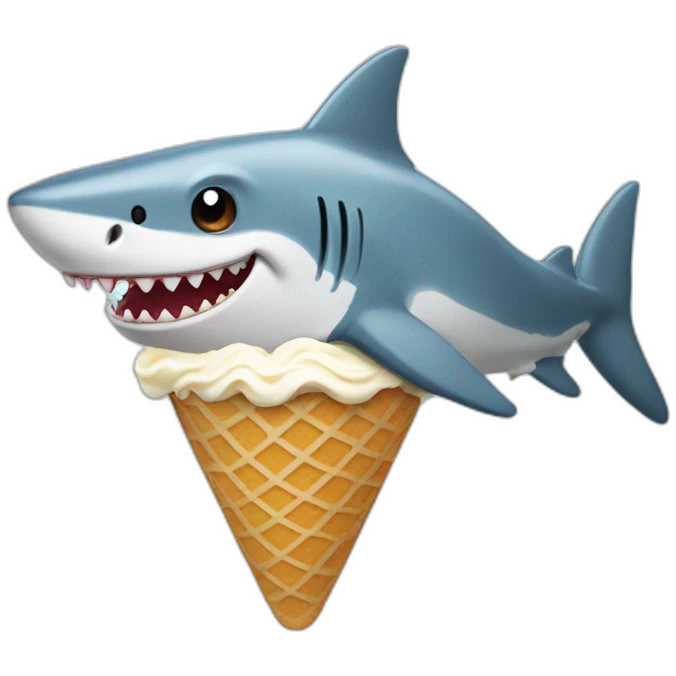 Shark eating ice cream emoji