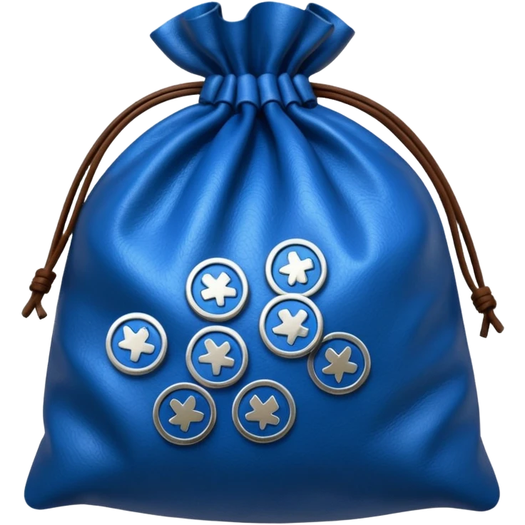 bag of blue coins emoji