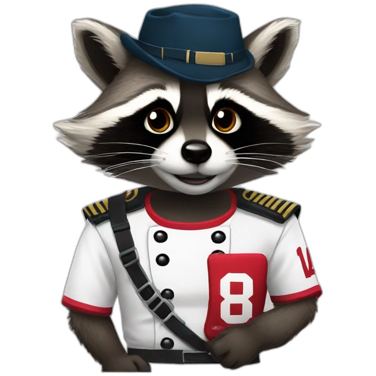 racoon cheff with River Plate T-shirt emoji