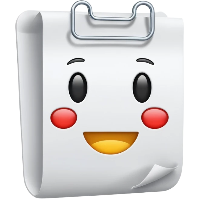 document emoji, white paper with a paperclip emoji