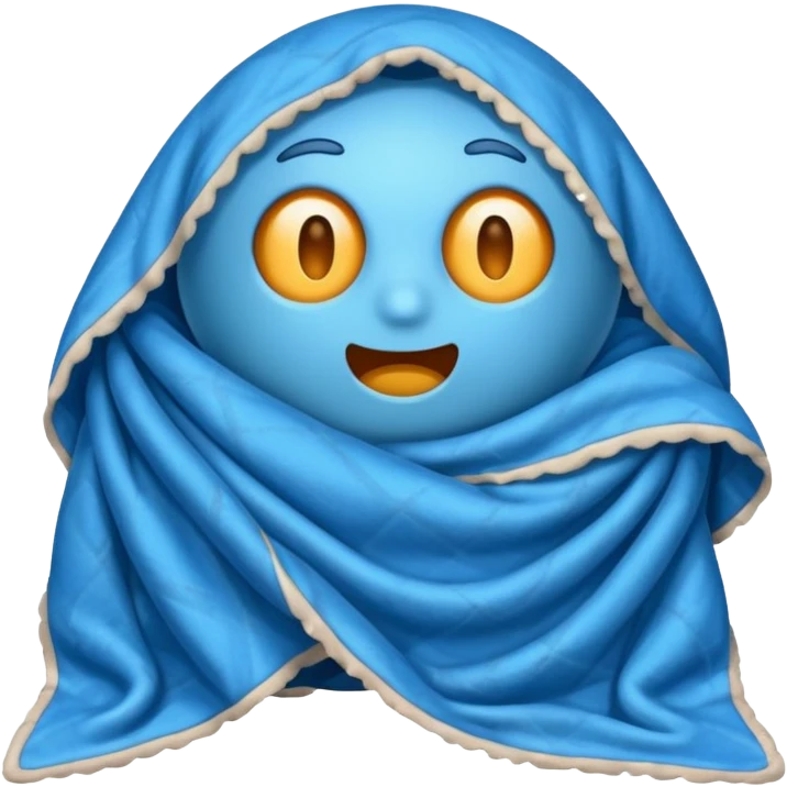 blue blanket with a bad smell coming off of it emoji