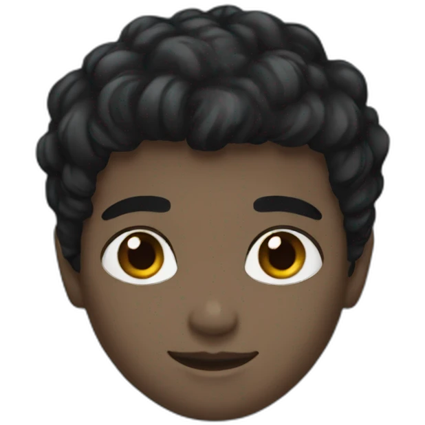 Black hair and blue eyes boy emoji