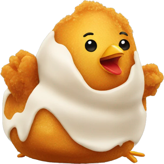 Chicken nugget with a face emoji