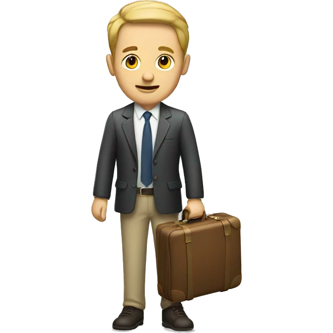 a white man with a suitcase emoji