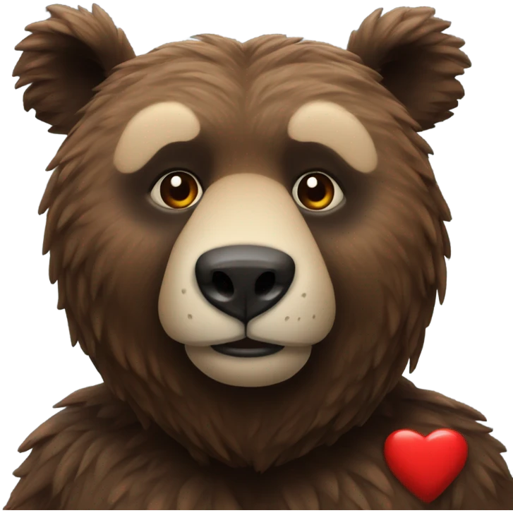 Bär mit roten Herz emoji