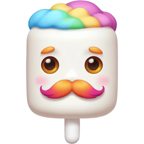 marshmallow colorfulmustached emoji