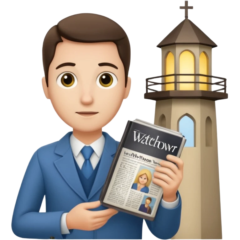 Testemunha de jeová com revista emoji