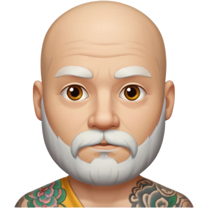   tattooed baldies with white bearded  Half body emoji