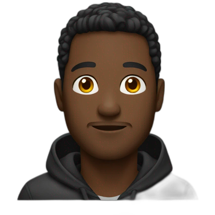 Black hoodie man emoji