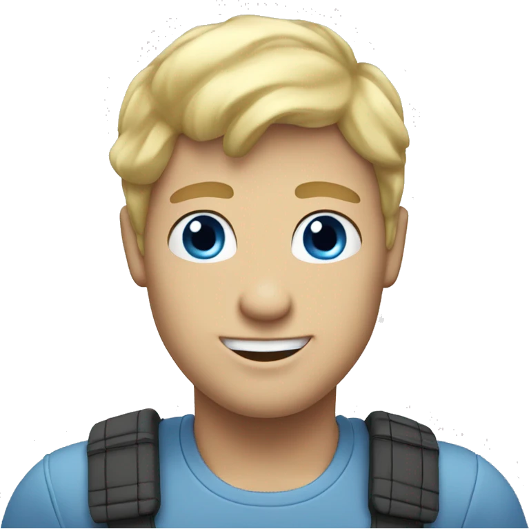 Blonde hair blue eyed male saying hello emoji