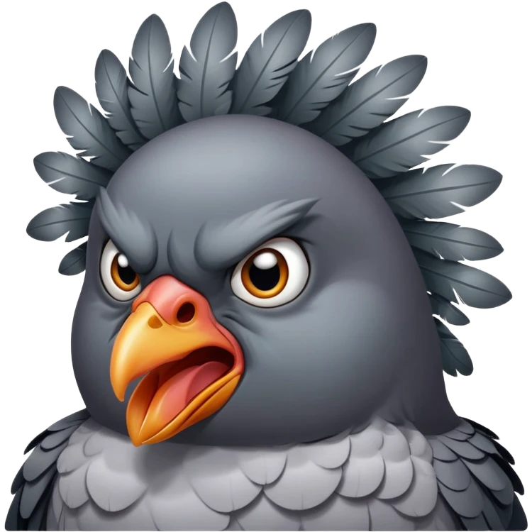 pigeon with angry face emoji