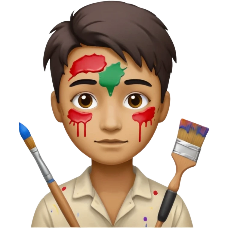 Painter with Paint Stained Face emoji