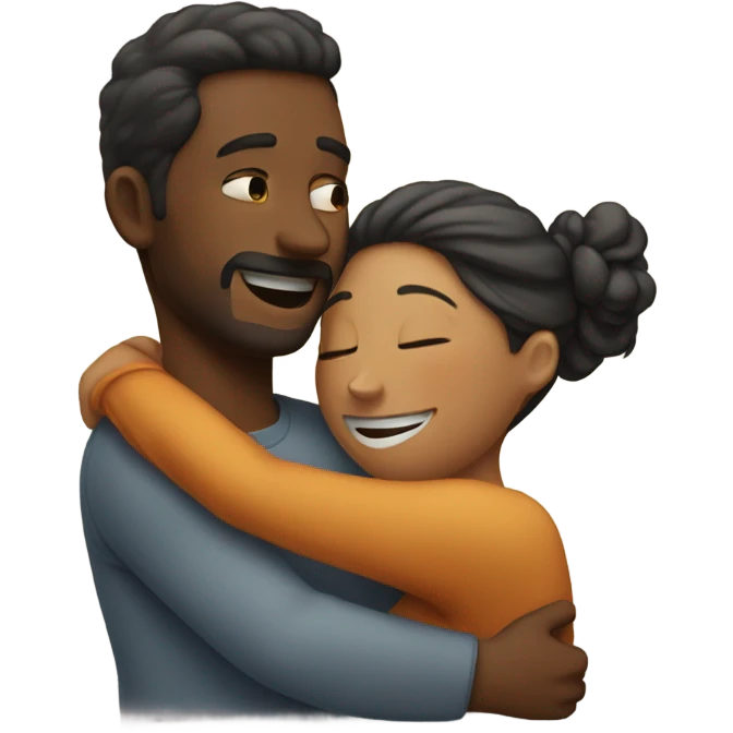 A man is hugging a woman emoji