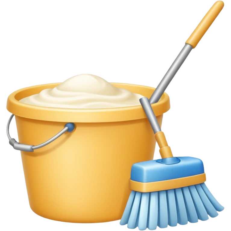 Realistic cleaning essentials with cream color emoji