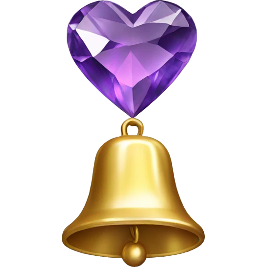 Heart bell shaped crystal emoji