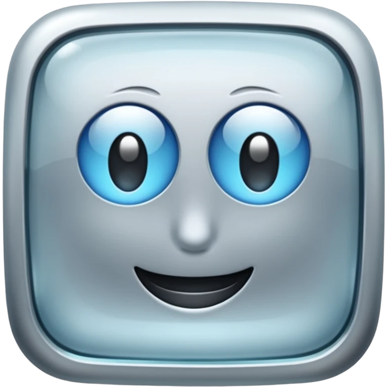 Silver Square glass emoji