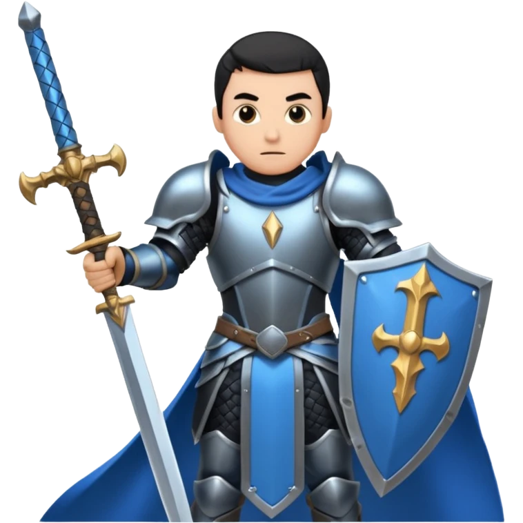 Big damage Role, at guild bosses,  iconic, with blue and black theme, HUGE great sword emoji