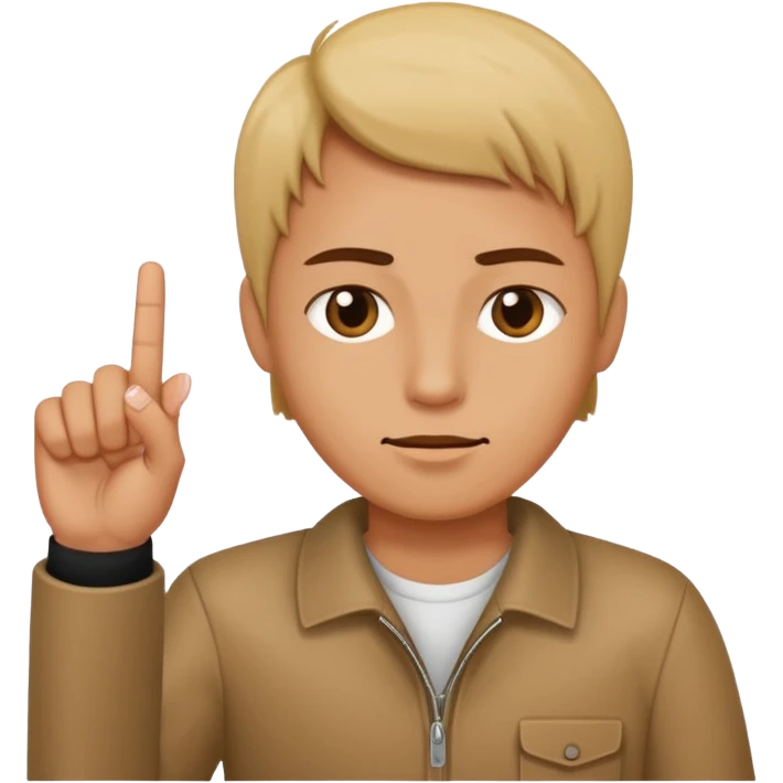 Middle finger on younger emoji