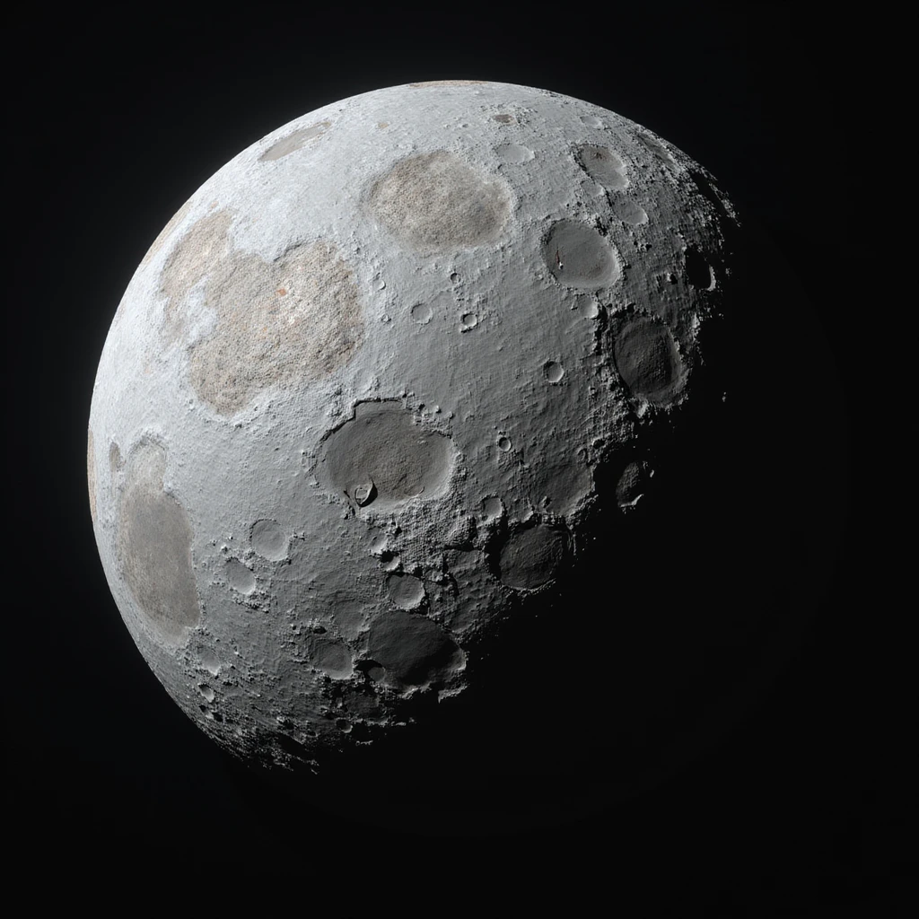 planet Mercury, round, rocky gray ball, covered in pitted marks and rough patches, highly realistic, detailed craters, rough surface, no atmosphere, floating in space, photorealistic style emoji