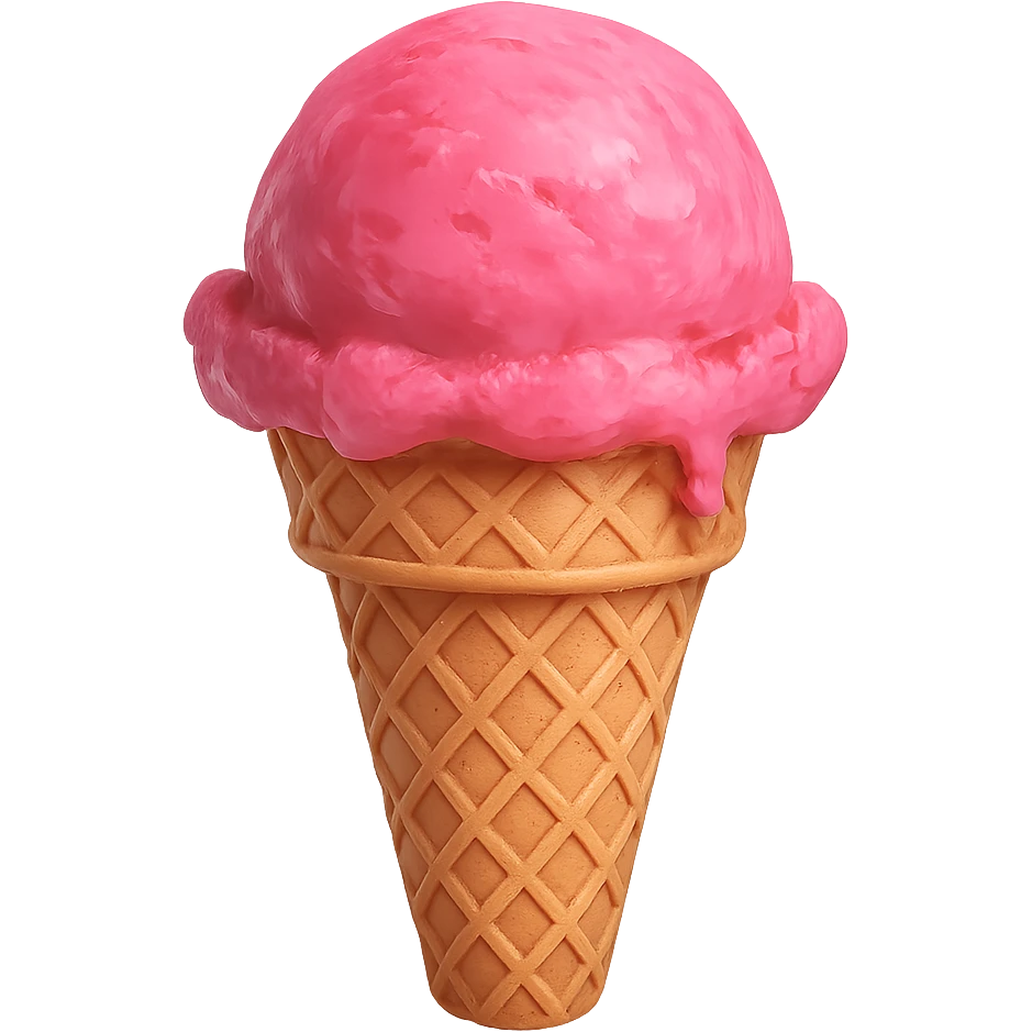 pink ice cream, digital illustration emoji
