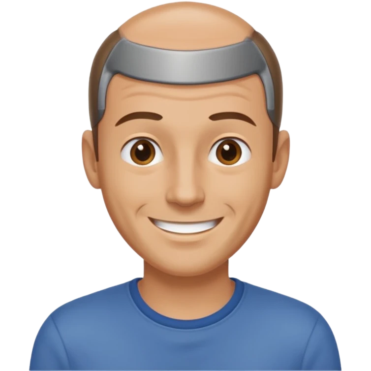 man casual clothes receding hairline emoji