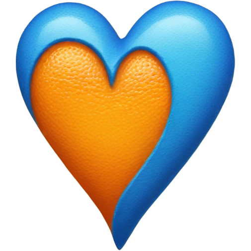 Orange and blue heart emoji