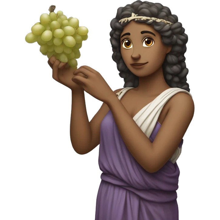 Greek Sappho holds a bunch of grapes in her hand emoji