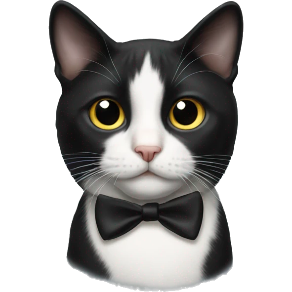 Tuxedo cat with black strip on nose emoji