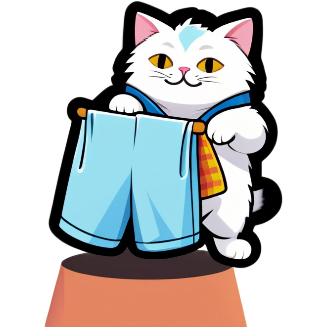 Cat folding clothes  emoji