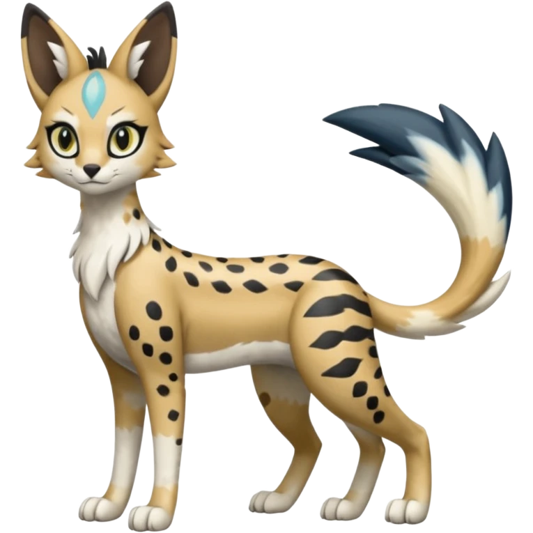 Meloetta-Trico-Silvally-Nargacuga-Sergal-Serval-Cresselia-Fakémon-creature-hybrid emoji