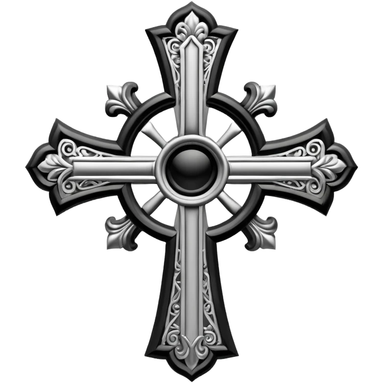a black and white detailed latin cross emoji