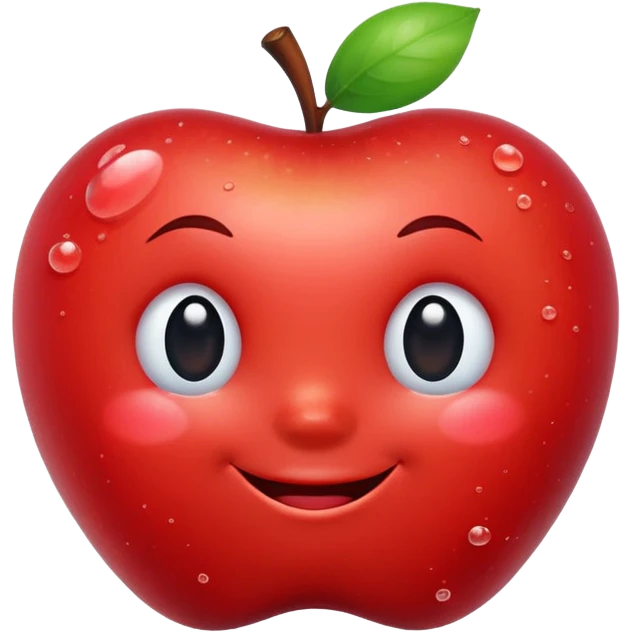 winking apple with bubbles around it emoji
