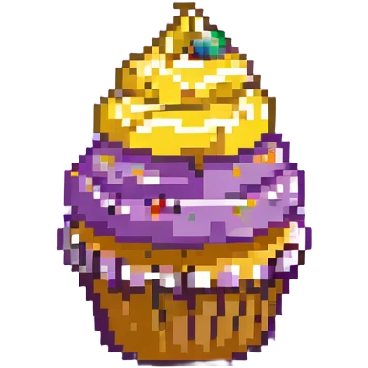 cupcake with yellow icing emoji