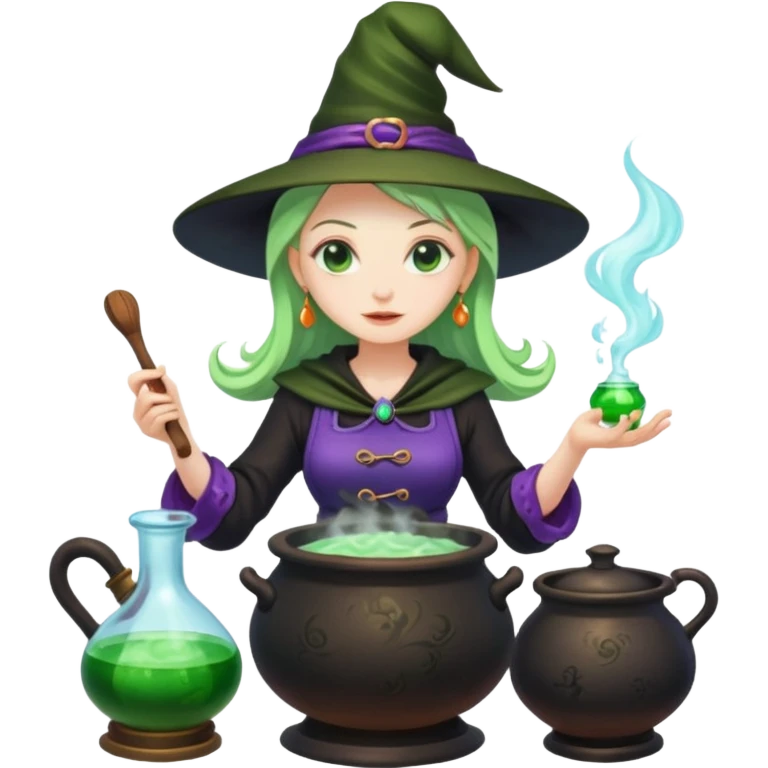 green witch cooking potion emoji