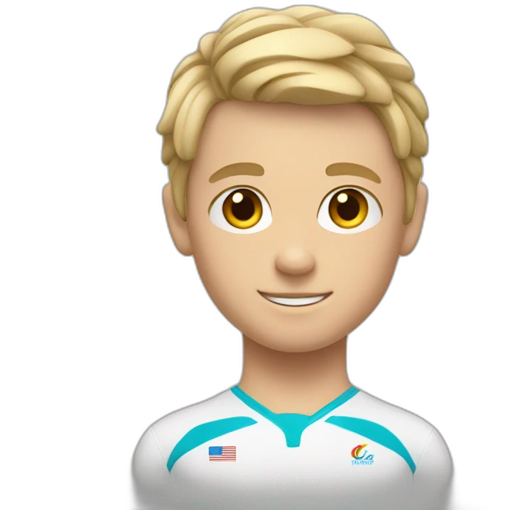 sporty european boy in gymnast uniform emoji