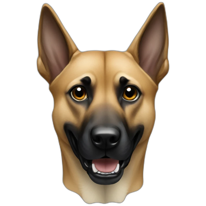 malinois dog wearing ghost face emoji
