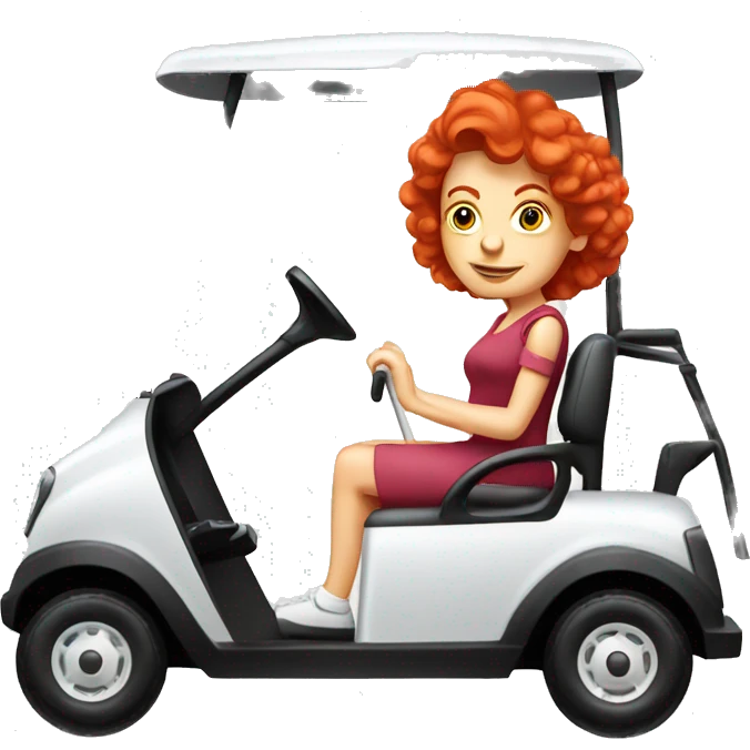 Red hair lady golf cart emoji