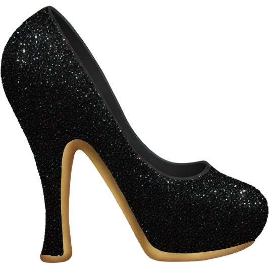 black sparkly heel emoji