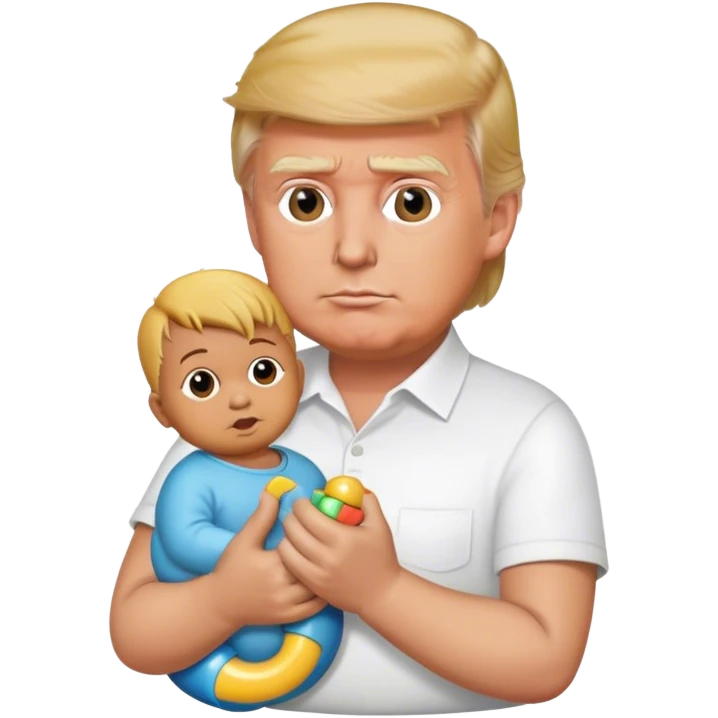 trump holding a baby’s rattle emoji