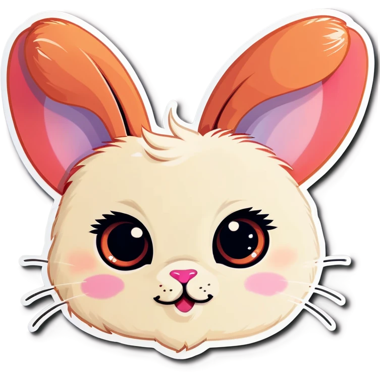 Cute bunny long eye lashes emoji