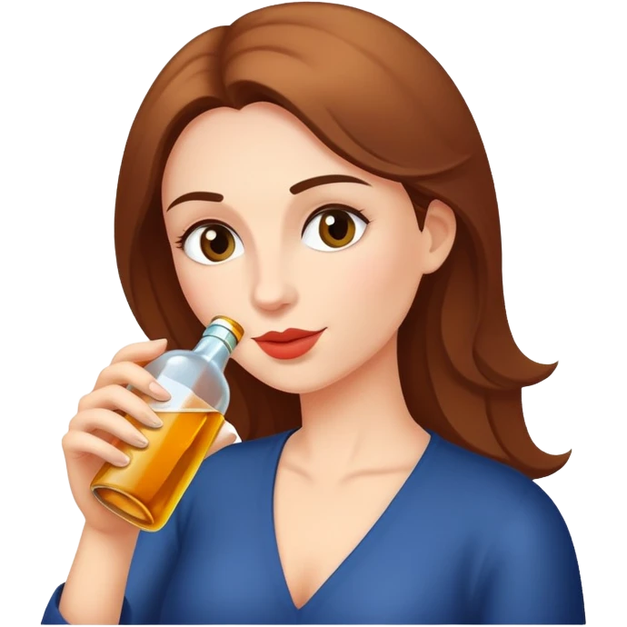 Hippy with a hump in her chest drinking a bottle of alcohol  emoji