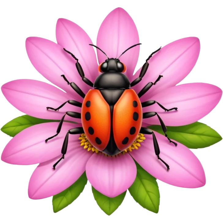
bug on flower emoji