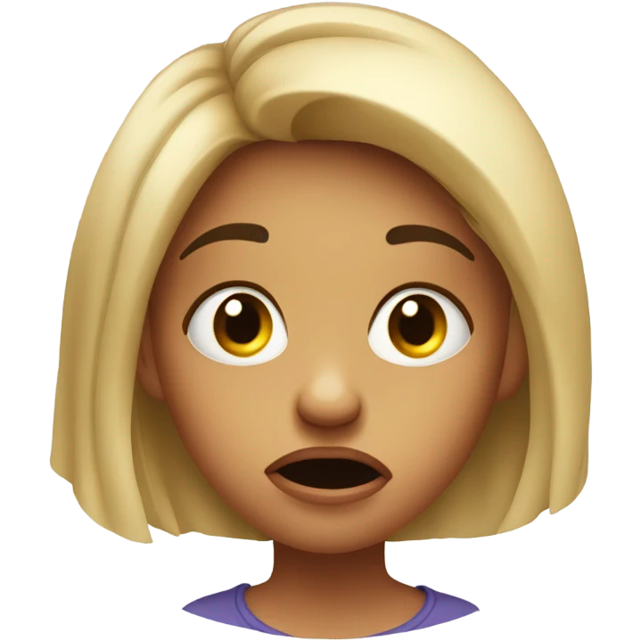 Girl with grimace emoji