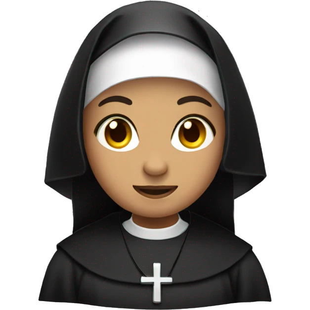 nun wearing black habit with headphones on emoji