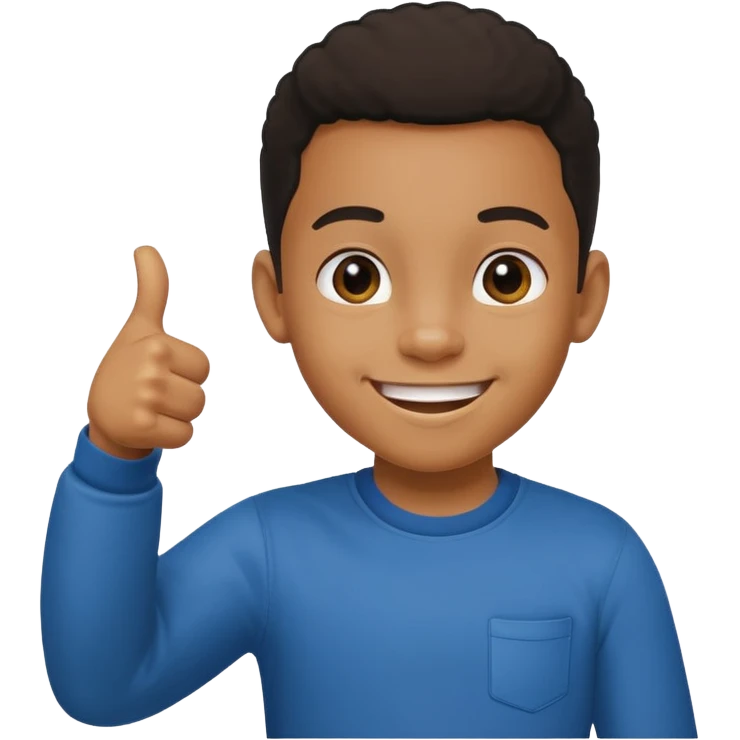 Creat light black kid with this "👍" reaction emoji