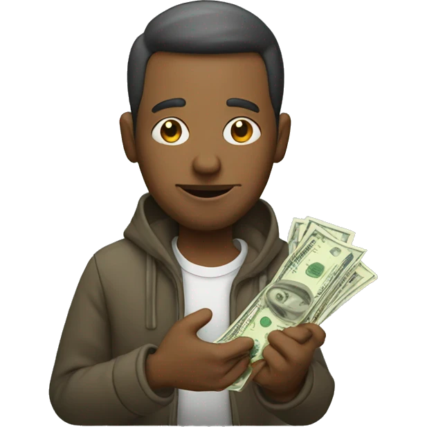 Poor man with money emoji